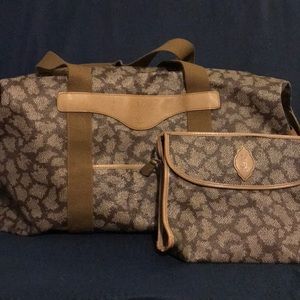 YSL abstract leopard clutch and weekender bundle